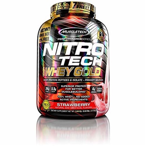 Nitro Tech 100 Whey Gold 2510G Morango Muscletech