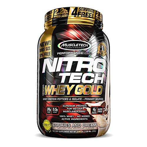 Nitro Tech 100% Whey Gold (999g) MuscleTech-Cookies & Cream (999g)