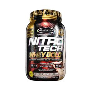 Nitro Tech 100% Whey Gold 999g - Muscletech - COOKIES CREAM