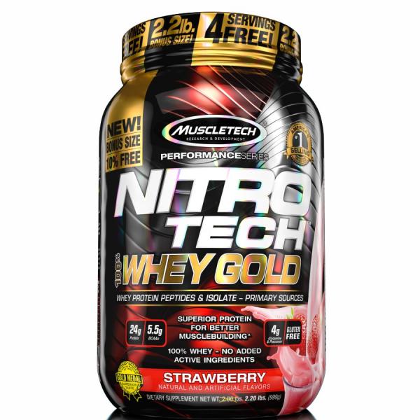 Nitro-tech 100 Whey Gold Morango 999g Muscletech