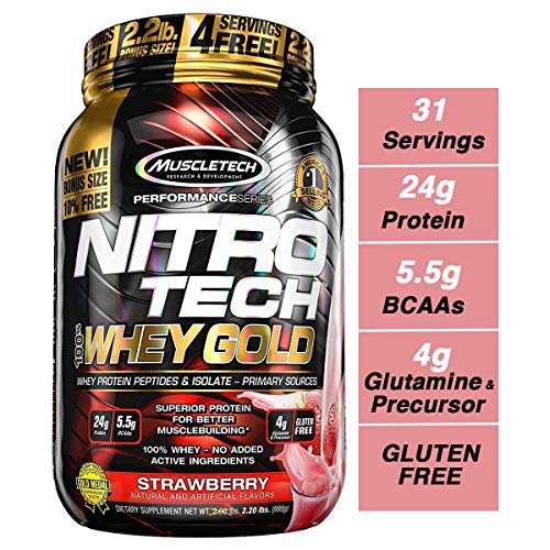 Nitro Tech 100% Whey Gold Morango Muscletech 1kg