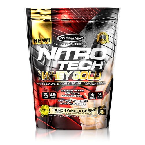 Nitro Tech 100% Whey Gold - Solúvel - Creme de Baunilha - 454g - Muscletech
