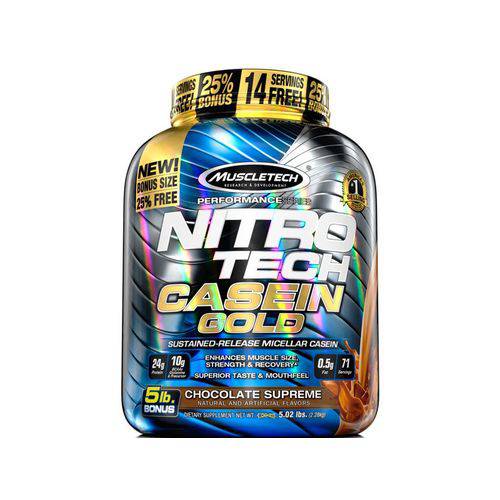 Nitro Tech Caseína Gold Muscletech 2,28kg Chocolate Supreme