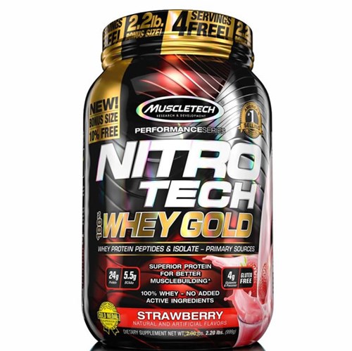 Nitrotech 100% Whey Gold (2,2lbs/999g) - Muscletech - 7898939078780