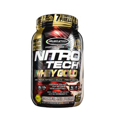NitroTech Gold Whey 1kg MuscleTech NitroTech Gold Whey Cookies And Cream - MuscleTech