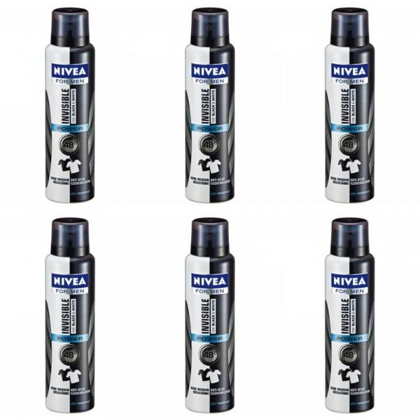 Nivea For Men Black White Power Desodorante Aerosol 150ml (Kit C/06)