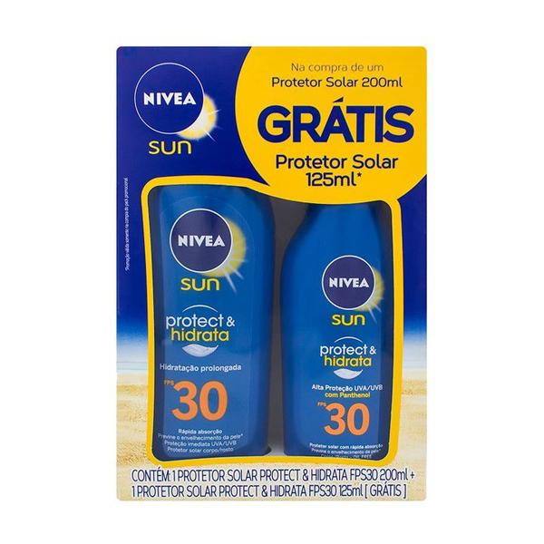 Nivea Kit Sun Protect Hidrata Fps 30 200ml com Fps 30 de 125ml