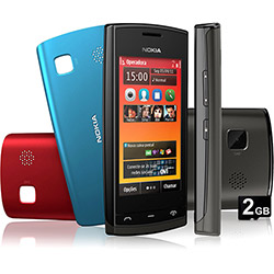 Nokia 500 Desbloqueado TIM, Preto - Sistema Operacional Symbian Anna, Processador 1GHz, Tela 3.2", Câmera de 5MP, 3G, Wi-Fi e Cartão 2GB