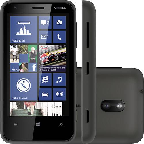 Nokia Lumia 620 Smartphone Desbloqueado Tim Preto - 3G Wi-Fi Tela 3.8" Windows Phone 8 Câmera 5MP Bluetooth e GPS