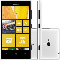 Nokia Lumia 720 Desbloqueado Branco Windows Phone 8 Processador Dual Core de 1GHz Tela 4.3" 3G Wi-Fi Câmera de 6.7 MP Memória Interna de 8GB GPS