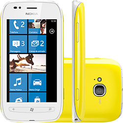 Nokia Lumia 710 Branco / Amarelo - Smartphone Desbloqueado Windows Phone 7.5 3G Wi-Fi Câmera 5MP GPS - Grátis 7GB de Armazenamento no Sky Drive