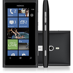Nokia Lumia 800 Preto 16GB - GSM, Tela Curva 3.7", Windows Phone 7.5, Processador 1.4GHz, 3G, Wi-Fi, GPS, Câmera 8 MP e Grátis 7GB de Armazenamento no Sky Drive