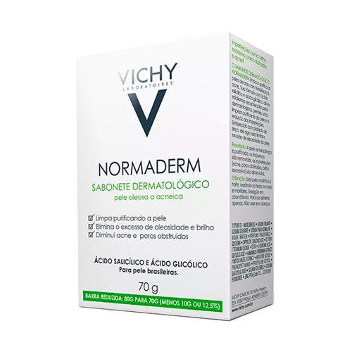Normaderm Sabonete Dermatológico Vichy Limpador Facial 70g