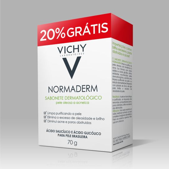 Normaderm Vichy Sabonete Facial 70g com 20% de Desconto