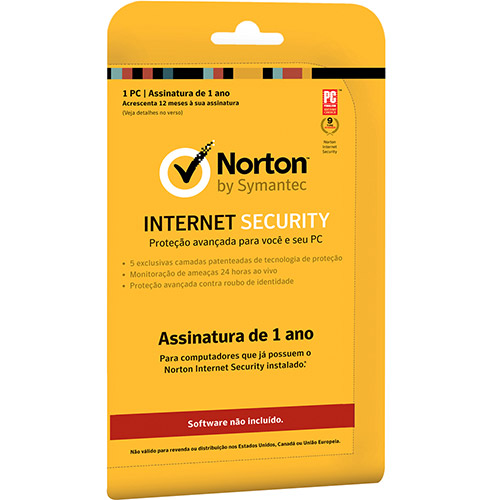 Norton Antivírus Internet Security - 1 Usuário/12 Meses