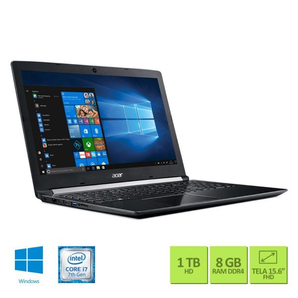 Notebook Acer A515-51G-71KU Intel Core I7 8GB RAM 1TB HD NVIDIA GeForce 2GB 15.6" Full HD Windows 10 - Acer