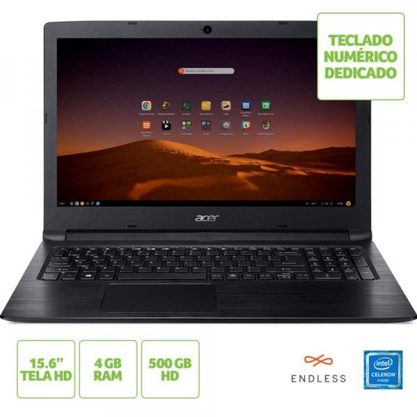 Notebook Acer Aspire 3 A315-33-C58D Intel Celeron N3060 4GB RAM 500GB HD 15.6”HD Linux (Endeless OS)