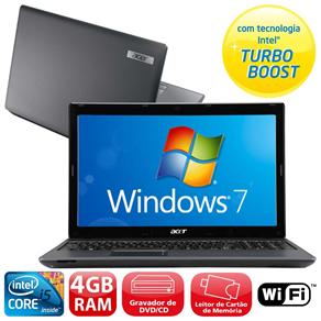 Tudo sobre 'Notebook Acer Aspire AS5733-6898 com Intel® Core™ I5-480M, 4GB, 500GB, Gravador de DVD, Leitor de Cartões, Webcam, Wireless, LCD 15.6” e Windows 7'
