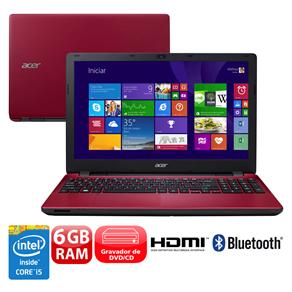 Notebook Acer Aspire E5-571-50JA com Intel® Core™ I5-4210U, 6GB, 1TB, Gravador de DVD, Leitor de Cartões, HDMI, Bluetooth, LED 15.6" e Windows 8.1