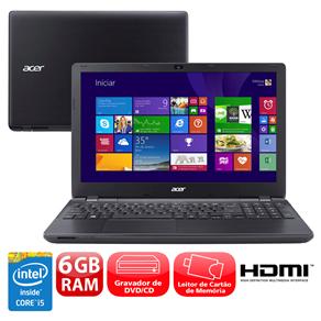 Notebook Acer Aspire E5-571-5474 com Intel® Core™ I5-4210U, 6GB, 1TB, Gravador de DVD, Leitor de Cartões, HDMI, Bluetooth, LED 15.6" e Windows 8.1 - N