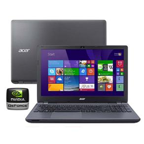 Notebook Acer Aspire E5-571G-760Q com Intel® Core™ I7-5500U, 8GB, 1TB, Gravador de DVD, HDMI, Bluetooth, Placa Gráfica de 2GB, LED 15.6" e Windows 8.1