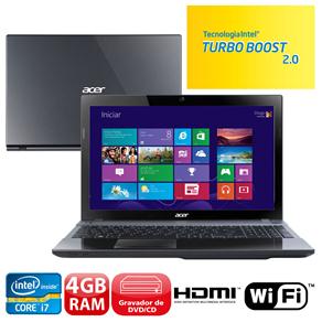 Notebook Acer Aspire V3-571-9423 com Intel® Core™ I7-3632QM, 6GB, 500GB, Gravador de DVD, Leitor de Cartões, HDMI, Wireless, LED 15.6” e Windows 8