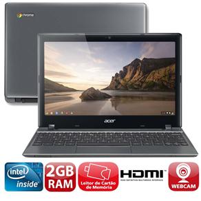 Tudo sobre 'Notebook Acer Chromebook C710-2859 com Intel® Dual Core, 2GB, 16GB SSD, Leitor de Cartões, HDMI, Wireless, Webcam, LED 11.6" e Chrome OS'