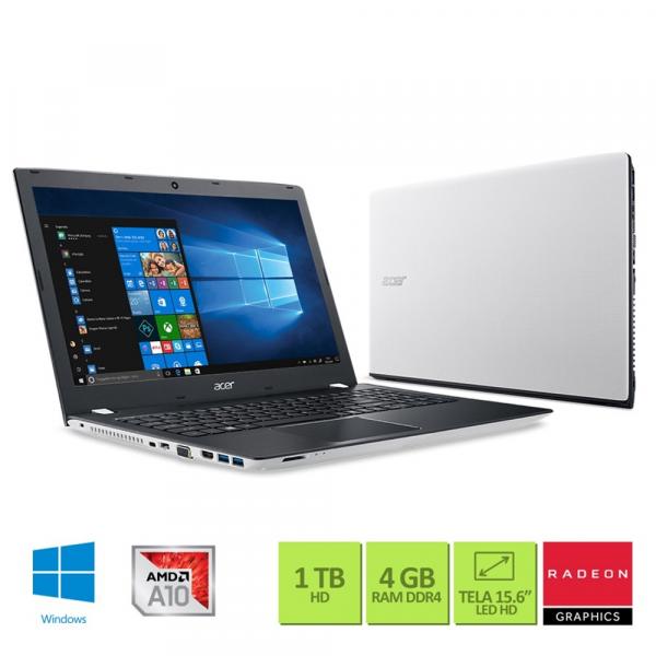 Notebook Acer E5-553G-T4TJ, AMD A10-9600P, Tela 15.6, HD 1TB, 4GB RAM com Windows 10