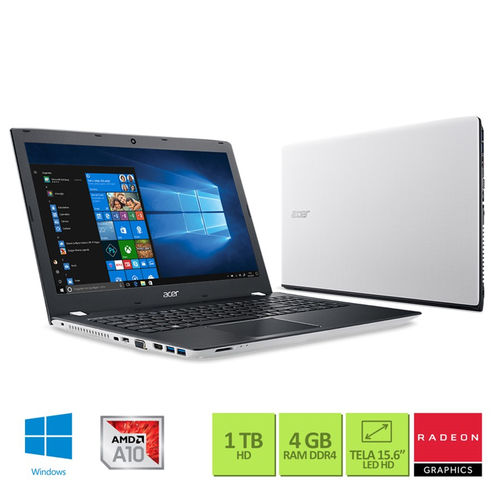 Notebook Acer E5-553g-t4tj, Amd A10-9600p, Tela 15.6'', HD 1tb, 4gb Ram com Windows 10
