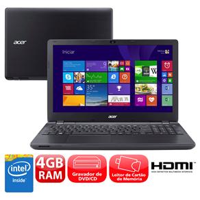 Notebook Acer Quad Core 4GB 500GB Tela 15.6” Windows 8.1 Aspire E5-511-C7NE