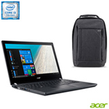 Notebook Acer Travel Mate, Intel® Core I3-7100U, 4GB, 1TB, Tela de 14'' + Mochila Acer Gray Dual Tone