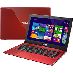 Notebook Asus com Intel Core I3 6GB 500GB Tela LED 14" Windows 8 Vermelho