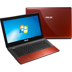 Notebook Asus K45A-VX115Q com Intel Core I5 6GB 1TB LED 14'' Vermelho Windows 7 Home Basic