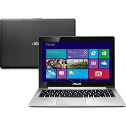 Notebook Asus S400CA-CA099H com Intel Core I3 4GB 500GB LED 14" Touchscreen Preto Windows 8