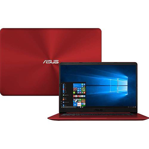 Notebook Asus Vivobook X510UA-BR485T Intel Core I5 4GB 1TB Tela Nano Edge 15,6" Windows 10 - Vermelho
