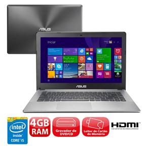 Tudo sobre 'Notebook Asus X450LA-BRA-WX084H com Intel® Core™ I5-4200U, 4GB, 500GB, Gravador de DVD, Leitor de Cartões, HDMI, Wireless, LED 14" e Windows 8.1'