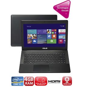 Notebook Asus X451CA-BRAL-VX104H com Intel® Core™ I3-2375M, 4GB, 500GB, Gravador de DVD, Leitor de Cartões, HDMI, Wireless, Webcam, LED 14", Windows 8