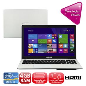 Notebook Asus X550CA-BRA-XX982H com Intel® Core™ I3-3217U, 4GB, 500GB, Gravador de DVD, Leitor de Cartões, HDMI, Wireless, LED 15.6" e Windows 8
