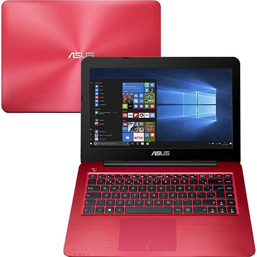 Notebook Asus Z450LA-WX010T Intel Core I3 4GB 1TB Tela LED 14" Windows 10 - Vermelho