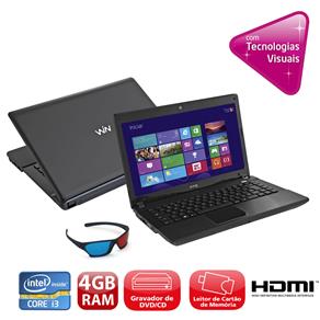 Notebook CCE X325 com Intel® Core™ I3-2328M, 2GB, 500GB, Gravador de DVD, Leitor de Cartões, HDMI, Wireless, Webcam, LED 14” e Windows 8