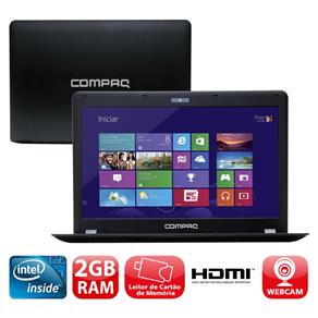 Notebook Compaq Presario CQ18 Processador Intel® Dual Core, Windows 8, 2GB, 500GB, Leitor de Cartões, HDMI, Wireless, Webcam, LED 14"
