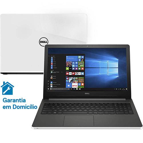 Notebook Dell Inspiron I15-5566-A10B Intel Core I3 4GB 1TB Tela LED 15.6" Windows 10 - Branco