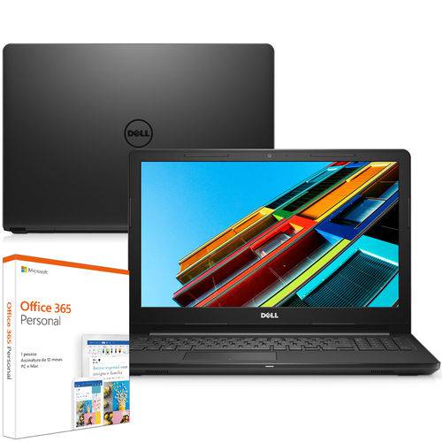 Tudo sobre 'Notebook Dell Inspiron I15-3567-m15f 7ª Geração Intel Core I3 4gb 1tb 15.6" Windows 10 Mcafee Preto Office 365'
