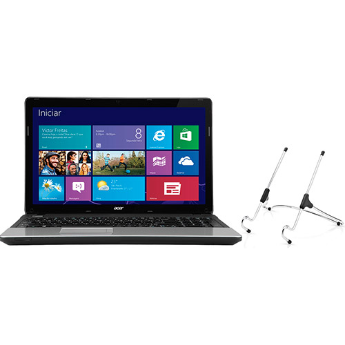 Notebook E1-571-6462 com Intel Core 2 I3 6GB 320GB 15,6 W8 - Acer + Suporte P/ Notebook - Asys - UpTable