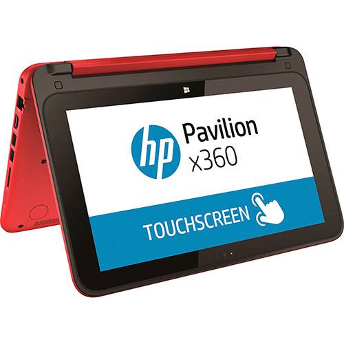 Notebook 2 em 1 HP Pavilion X360 11-n225br Pentium Quad Core 4GB 500GB Tela LED 11,6" Touch W10 - Vermelho