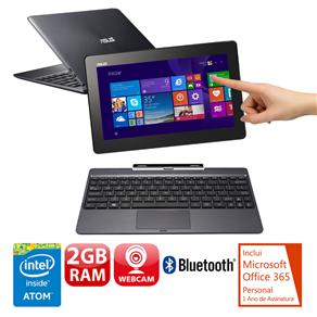 Notebook 2 em 1 Touch Asus Transformer Book T100TA-DK056B com Intel® Atom™ Z3775, 2GB, 500GB, 32GB EMMC, Micro HDMI, Webcam, LED 10.1" e Windows 8.1