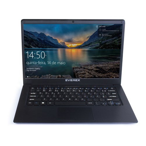 Notebook Everex Intel Quad Core Z8350 2Gb Ddr3 32Gb Ssd Windows 10 - Preto