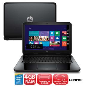 Notebook HP 14-R052BR com Intel® Core™ I5-4210U, 4GB, 500GB, Gravador de DVD, Leitor de Cartões, HDMI, Wireless, Webcam, LED 14" e Windows 8.1