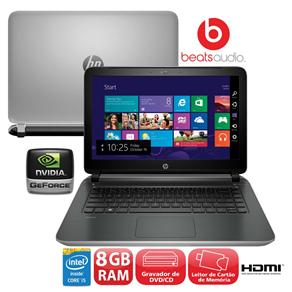 Notebook HP Pavilion 14-v064br com Intel® Core™ I5-4210U, 8GB, 1TB, Gravador de DVD, HDMI, Bluetooth, Placa Gráfica de 2GB, LED 14" e Windows 8.1