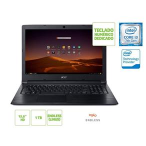 Notebook Intel com Teclado Numerico Acer Nxhfmal001 A315-53-343y I3 7020u 4gb 1tb Linux 15.6 Hd Preto